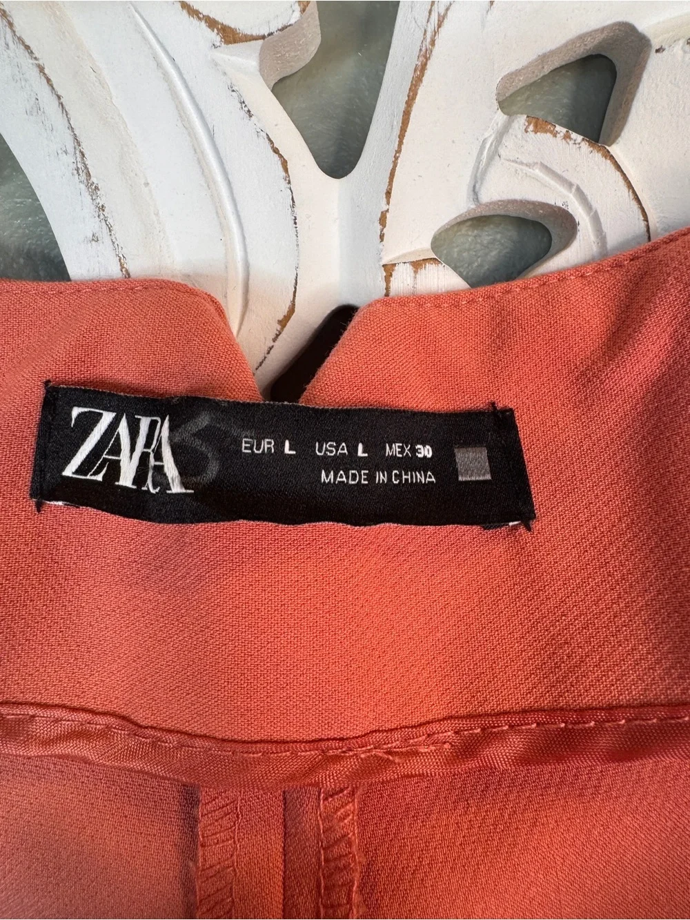 Zara High-Rise Coral Pink Tapered Dress Pants Large